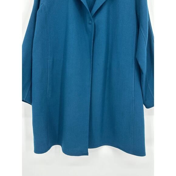 LAFAYETTE 148 100% Wool Coat Snap Notch Lapel Long Jacket Topper Cardigan - Picture 5 of 10